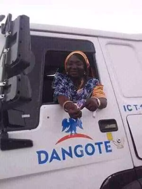 Meet The Woman Who Happily Drives A Dangote Truck In Kano State (Photos)